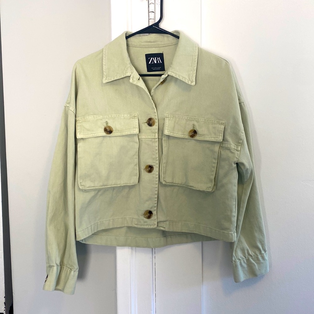 Zara cropped denim jacket